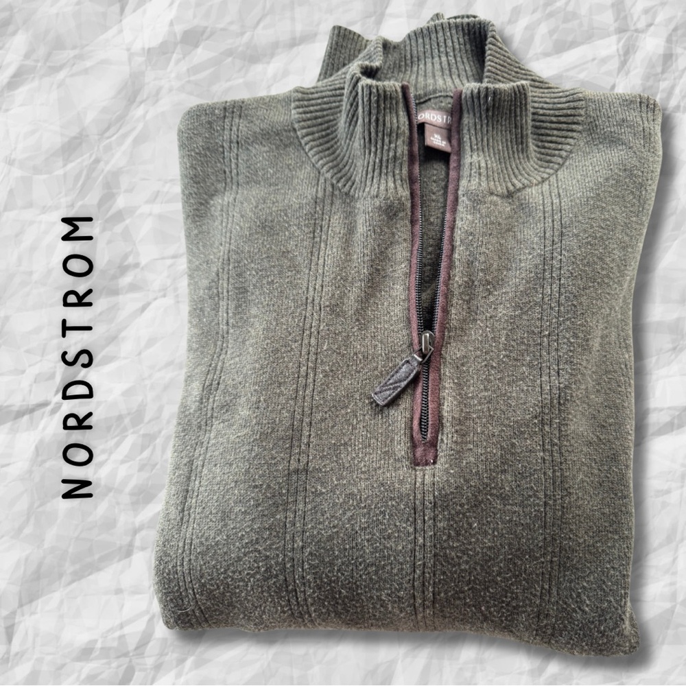 {Nordstrom} Forest Green Quarter-Zip Pullover